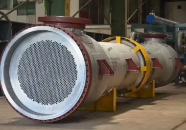 Spiral heat exchanger used in chemical processing application