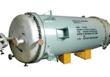Plate heat exchanger installed in industrial HVAC system