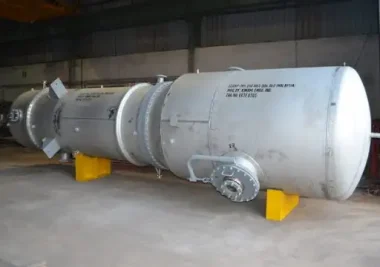 Plate heat exchanger installed in industrial HVAC system
